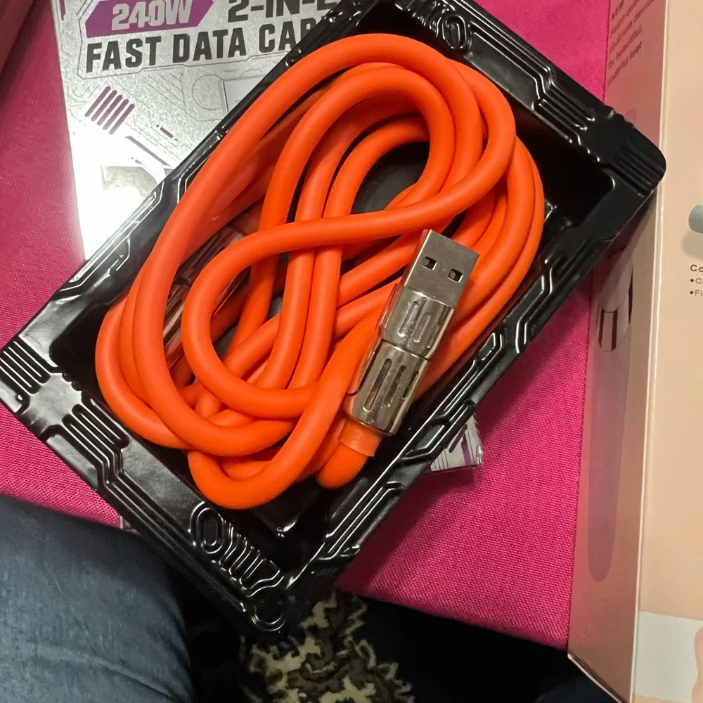 2-in-2 Fast Data Cable - Orange 240VV